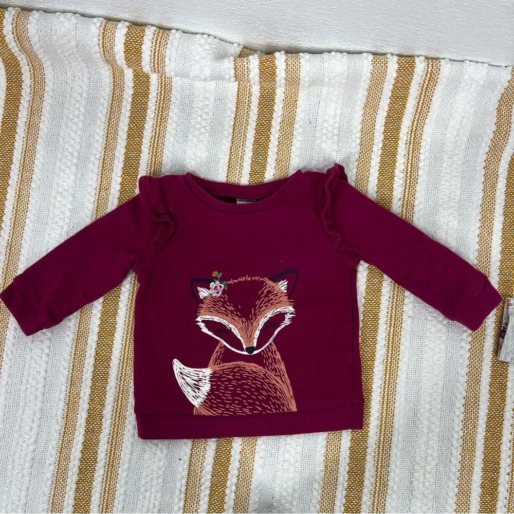Toddler Girl Carter's 2-Piece Fox Tee & Floral Legging Set 9M‎